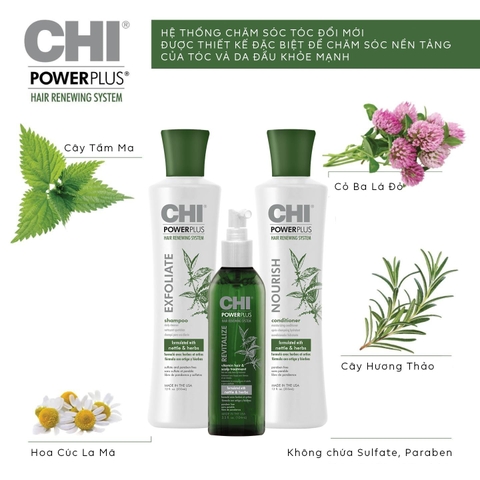 Bộ dầu gội xả CHI Power Plus – Ngăn rụng & Kích thích mọc tóc (CHI Power Plus Hair Renewing)