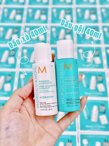 Gội xả mini Moroccanoil dưỡng ẩm Hydration Shampoo, Conditioner  40ml