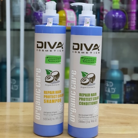 DẦU GỘI XẢ DIVA ORGANIC CARE PHỤC HỒI VÀ BẢO VỆ MÀU NHUỘM 500ML - 750ml