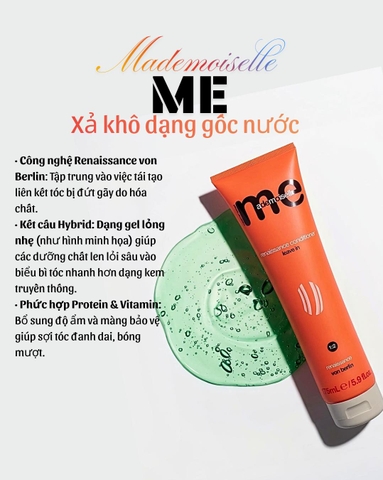 Xả khô gốc nước MADEMOISELLE ME 150ml