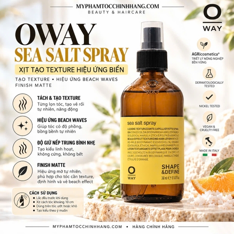 OWAY Sea Salt Spray 240ml | Xịt tạo texture hiệu ứng biển, tạo phồng tách sóng