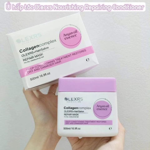 Hấp/ủ tóc Olexrs tím (Olexrs Hair Salon Argan Oil Collagen Complex Repair Mask 500ml