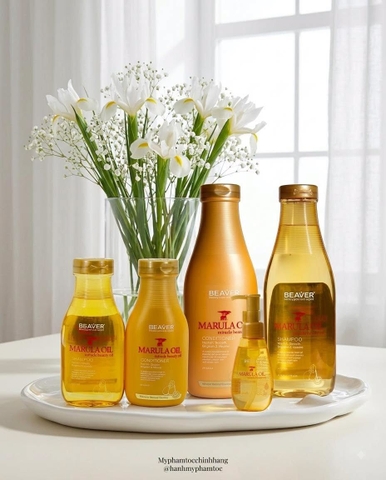 Dầu gội xả BEAVER tinh dầu Marula & Xoài Nam Phi làm mượt và bóng tóc (BEAVER Marula Oil Smooth & Shine Shampoo & Conditioner)