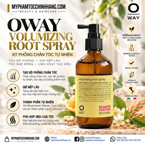 Oway Volumizing Root Spray 160ml | Xịt Phồng Chân Tóc Tự Nhiên