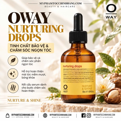 Oway Nurturing Drops 50ml | Serum Chống Chẻ Ngọn, Bảo Vệ Ngọn Tóc