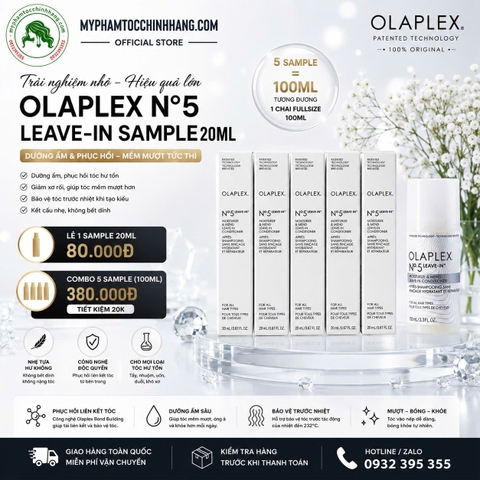 Olaplex No.5 Leave-In™ Moisturize & Mend Leave-In Conditioner Sample 20ml | Dưỡng Xả Khô Phục Hồi Tóc Hư Tổn