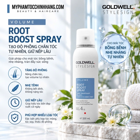 GOLDWELL STYLESIGN VOLUME ROOT BOOST SPRAY 200ML Xịt nâng chân tóc, tạo độ phồng cho tóc