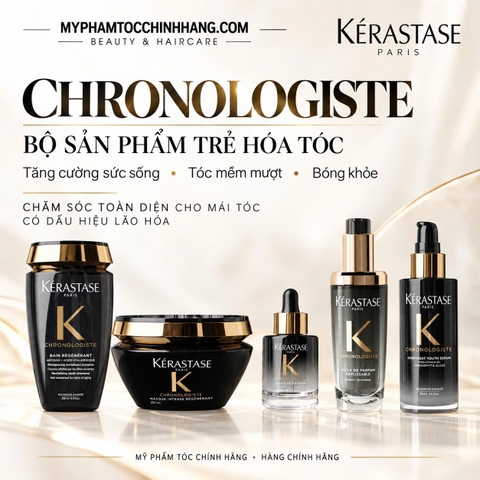 Bộ Kérastase Chronologiste Trẻ Hóa Tóc Cao Cấp | Chăm Sóc Tóc Khô Xơ, Xỉn Màu, Thiếu Sức Sống
