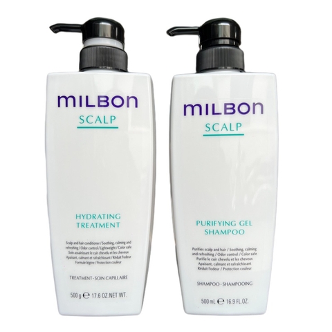 Gội Milbon Purifying gel và Xả Hydrating giải quyết 5 vấn đề về da đầu 200ml-500ml