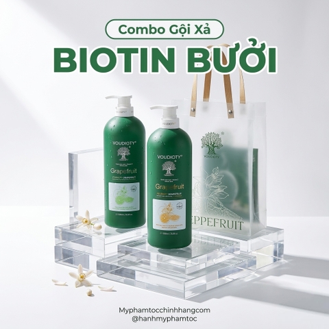 GỘI XẢ BIOTIN COLLAGEN BƯỞI HỒNG VOUDIOTY GRAPEFRUIT CHỐNG RỤNG, HỖ TRỢ MỌC TÓC, XỊT DƯỠNG 50ML