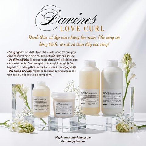 Dầu gội – dầu xả cho tóc uốn xoăn Davines  Essential Haircare LOVE CURL