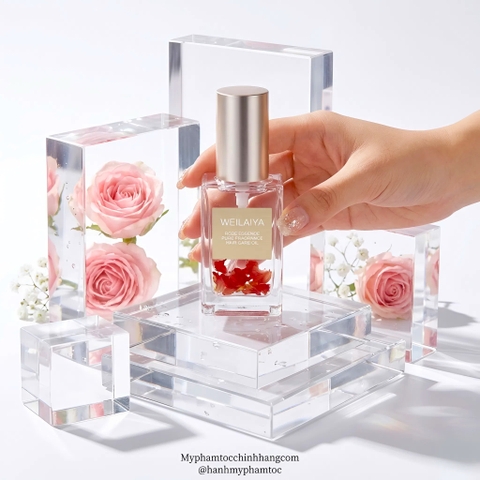 : Dầu Dưỡng Tóc Hoa Hồng Weilaiya Rejuvenate Vitality Rose Essence Pure Fragrance Hair Care Oil 40ml