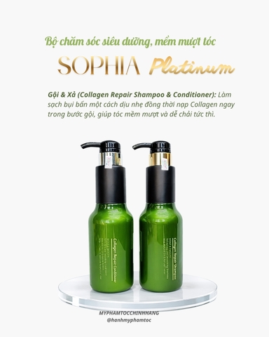 DẦU GỘI VÀ XẢ SOPHIA PLATIUM COLLAGEN REPAIR SHAMPOO & CONDITIONER 500ML