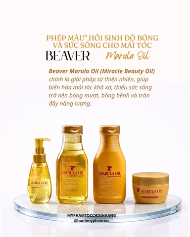 Dầu gội xả BEAVER tinh dầu Marula & Xoài Nam Phi làm mượt và bóng tóc (BEAVER Marula Oil Smooth & Shine Shampoo & Conditioner)