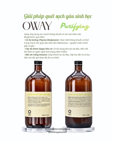 Dầu Gội Trị Gàu Cho Da Đầu Dầu Oway Purifying Hair Bath for Oily Scalps 240ml - 950ml