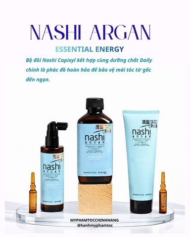 Bộ dầu gội – dầu xả chống rụng tóc Nashi Energy -Nashi Argan Energy Shampoo & Conditioner