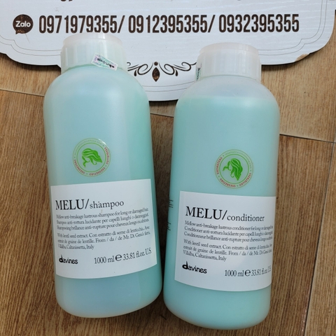 DẦU GỘI XẢ DAVINES MELU CHO TÓC GẪY, CHẺ NGỌN 1000ML