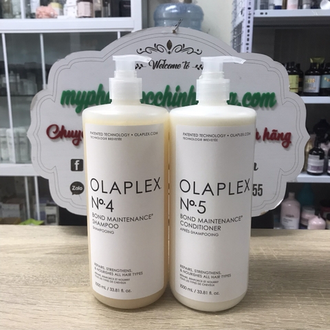 BỘ GỘI XẢ OLAPLEX SỐ 4 & SỐ 5 PHỤC HỒI TÓC KHÔ XƠ HƯ TỔN USA 1000ml