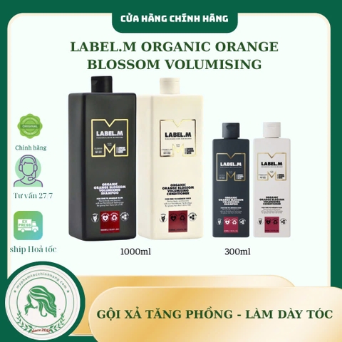 : Dầu gội và dầu xả tăng phồng hoa cam hữu cơ Label.m Organic Orange Blossom Volumising Shampoo & Conditioner