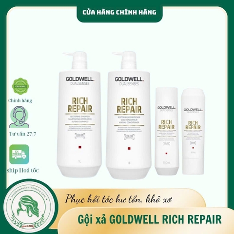 Dầu gội & xả phục hồi tóc hư tổn Goldwell Dualsenses Rich Repair Restoring Shampoo & Conditioner