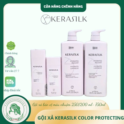 Dầu gội và dầu xả bảo vệ màu tóc Kerasilk Color Protecting Shampoo & Conditioner