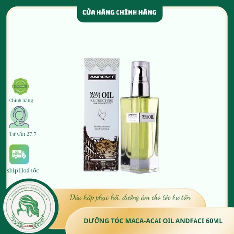 Tinh dầu dưỡng tóc phục hồi siêu phân tử Andfaci Maca Acai Oil 100ml