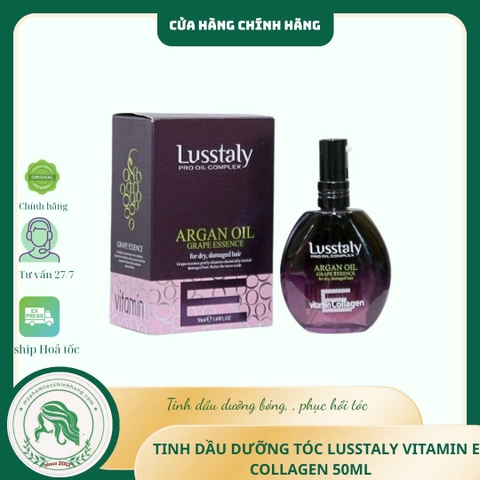 TINH DẦU DƯỠNG BÓNG LUSSTALY COLLAGEN VITAMIN E 50ML SHINE HAIR SERUM