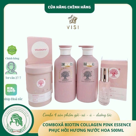 Dầu Gội Xả, Hấp, Dầu Dưỡng Tóc Biotin Collagen Essence Pink 500ml