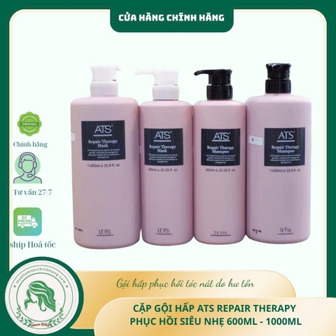 Dầu gội phục hồi tóc uốn ATS + Hấp phục hồi tóc uốn ATS (ATS Perm Repair Shampoo + ATS Perm Repair Treatment (Mask)