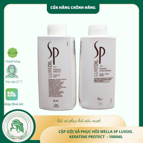 Dầu gội và dầu xả phục hồi SP Argan Luxeoil Keratin shampoo & conditioner 1000ml