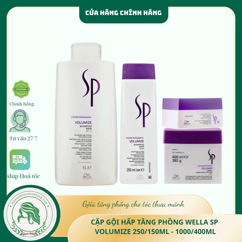 Dầu gội và dầu hấp tăng phồng Wella SP Volumize Mask & Shampoo 1000ml-400ml