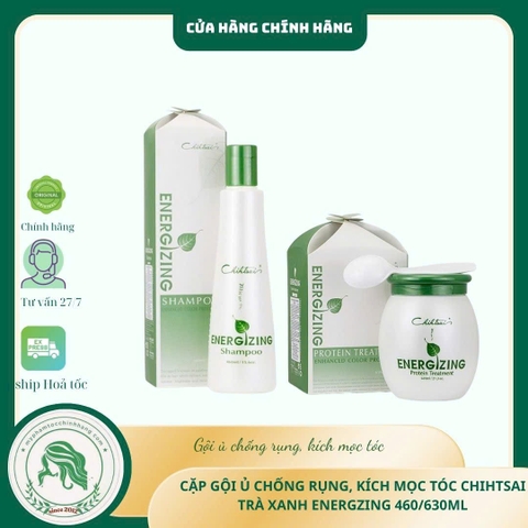 Bộ dầu gội và hấp trà xanh CHIHTSAI green tea