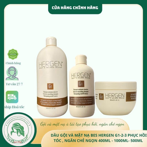 DẦU GỘI, DẦU HẤP BES HERGEN GOLD LINE G1, G2 400ML - 1000ML