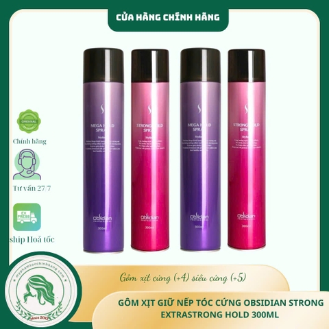 Gôm Xịt Tạo Kiểu Obsidian Mega Hold / Strong Hold Spray