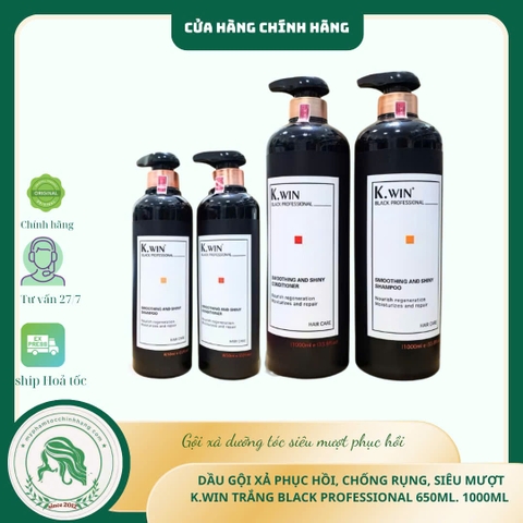 Bộ Dầu Gội Xả kiềm dầu, Suôn Mượt & Bóng Khỏe KWIN Smoothing & Shiny Shampoo & Conditioner