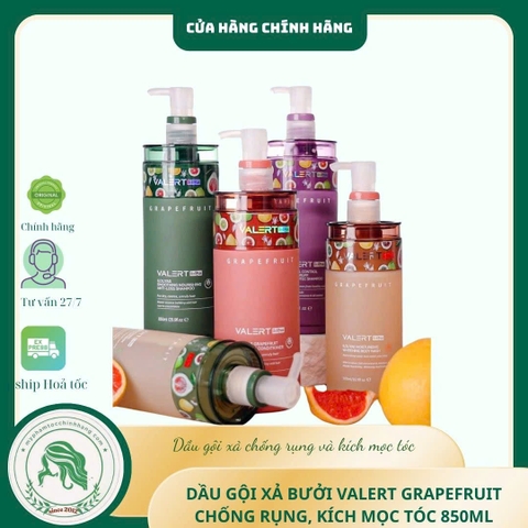 Cặp Gội Xả Bưởi Valert Grapefruit Mẫu Mới 2025 850ml