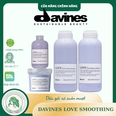 Dầu gội – dầu xả làm suôn mượt tóc Davines Essential Haircare LOVE Smoothing
