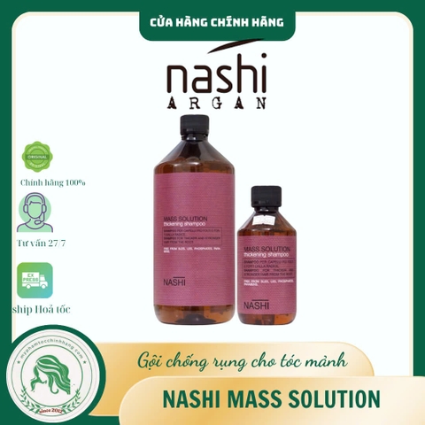 Dầu gội tăng cường độ dày, giảm rụng tóc Nashi Argan Mass Solution