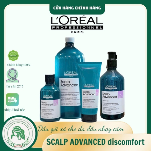 Dầu Gội Làm Dịu Da Đầu Nhạy Cảm L'Oreal Scalp Advanced Anti-Discomfort Shampoo 300ml/500ml/1500ml