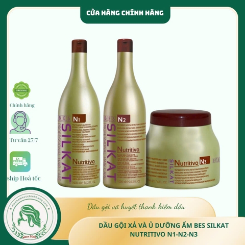 DẦU GỘI VÀ MẶT NẠ Ủ BES HERGEN SILKAT N1 N3  500ML - 1000ML