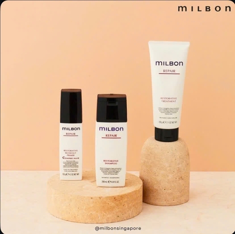 Gội xả Milbon Restorative bổ sung keratin cho tóc nhuộm tẩy 200ml- 500ml