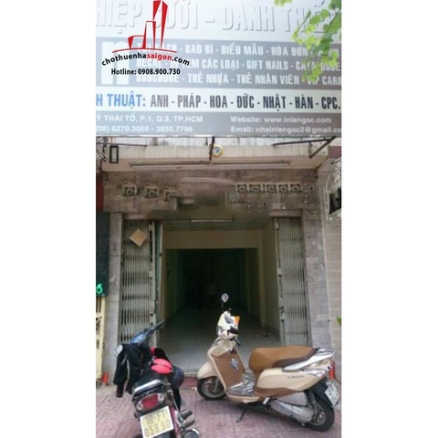cần cho thuê nhà nguyên căn mặt tiền đường lý thái tổ quận 3, giá cho thuê:55tr/tháng