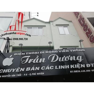 cần cho thuê nhà mặt tiền đường nguyễn văn trỗi ,quận phú nhuận, giá cho thuê 21tr/tháng