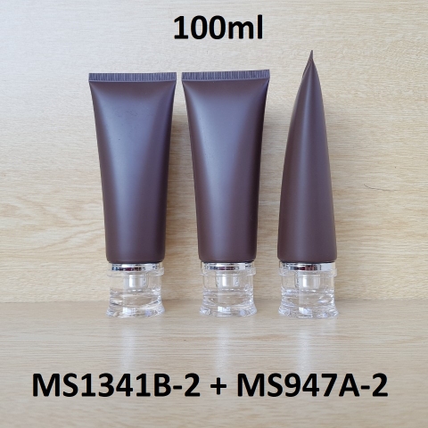 Tuýp tròn nâu nhám nắp bạc 100ml