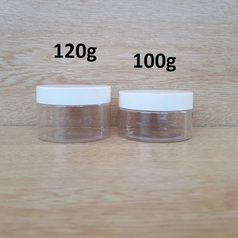 Hũ nhựa trong nắp trắng 100g