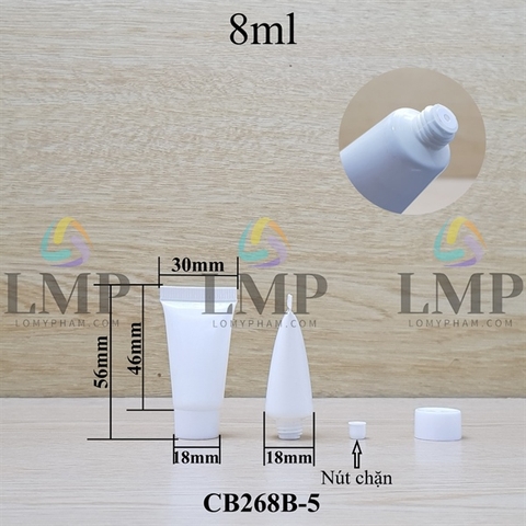 Tuýp nhựa miệng tuýp 6mm nắp vặn 8ml