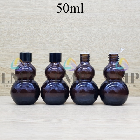 Chai hồ lô nắp vặn đen 50ml