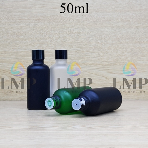 Chai tinh dầu phun mờ nắp vặn đen 50ml