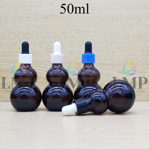 Chai hồ lô nắp bóp khoen nhựa trơn 50ml