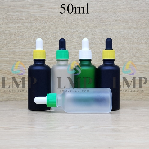Chai tinh dầu phun mờ nắp bóp khoen nhựa sọc 50ml